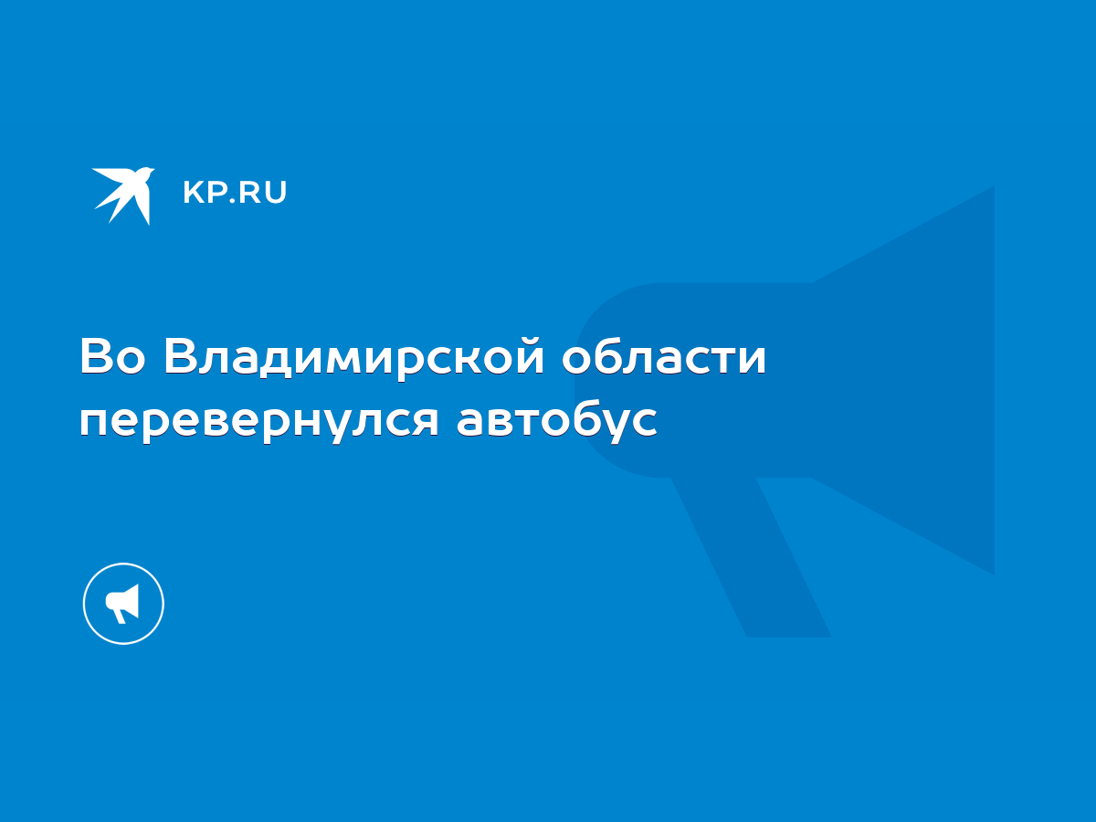 Во Владимирской области перевернулся автобус - KP.RU