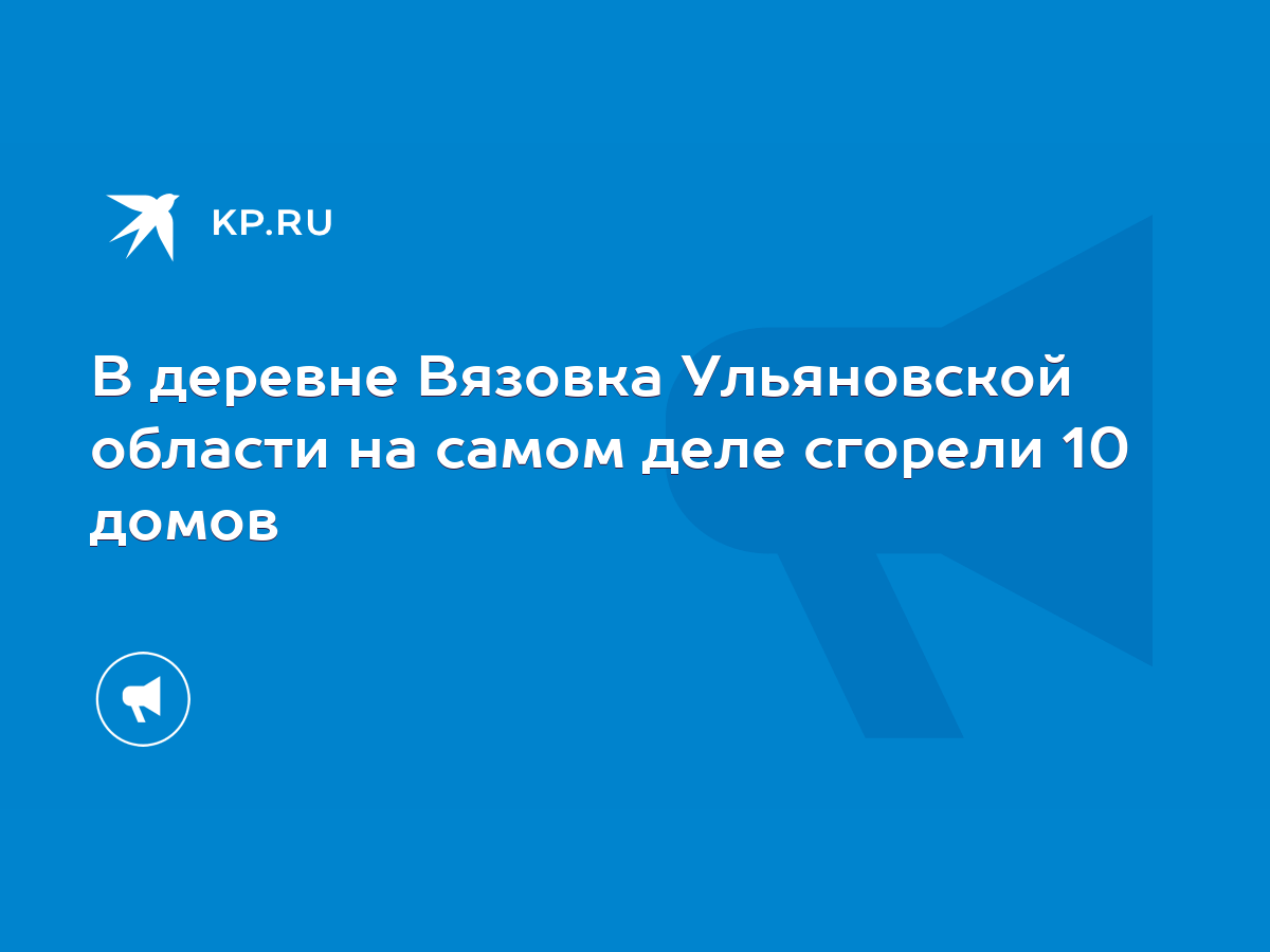 В деревне Вязовка Ульяновской области на самом деле сгорели 10 домов - KP.RU