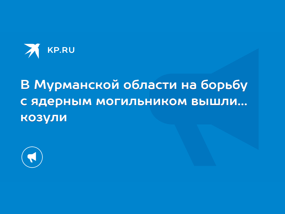 В Мурманской области на борьбу с ядерным могильником вышли... козули - KP.RU