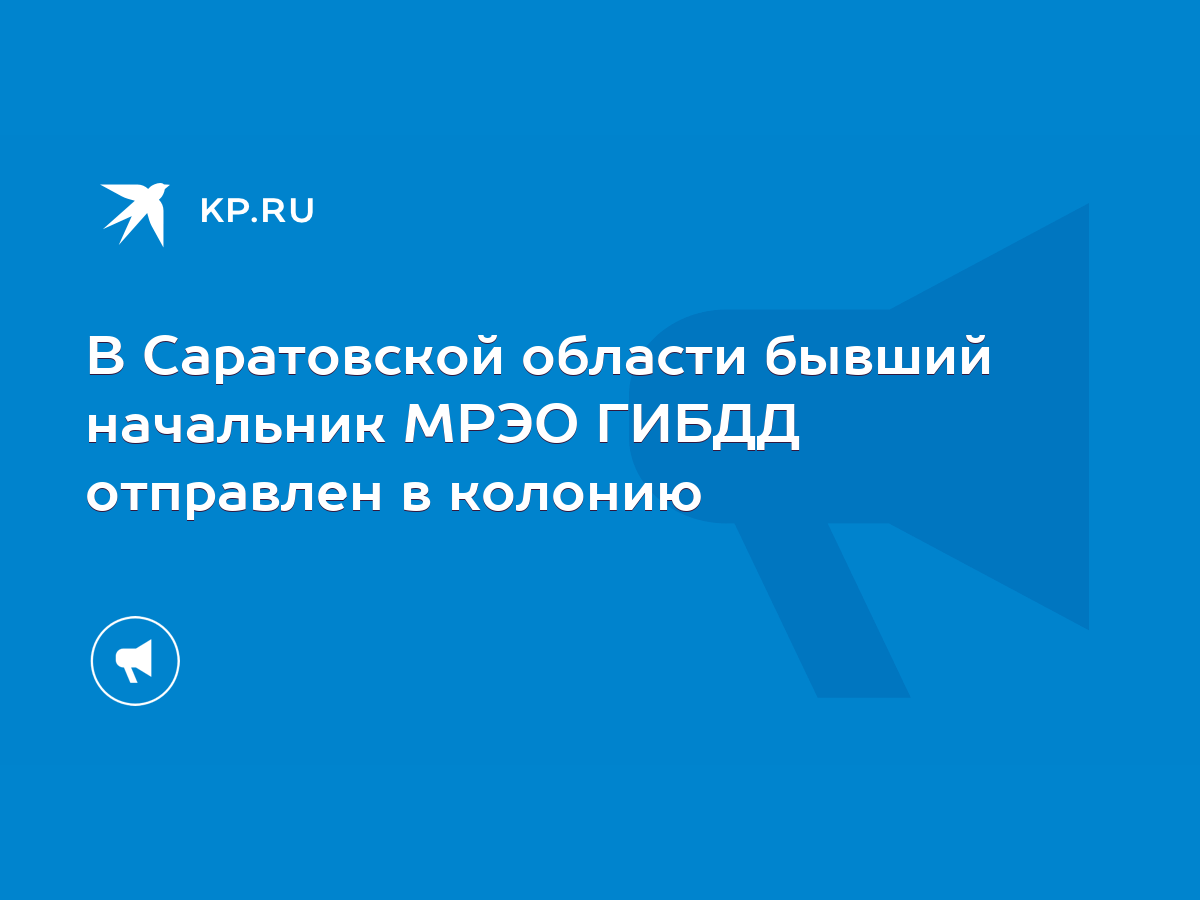 В Саратовской области бывший начальник МРЭО ГИБДД отправлен в колонию -  KP.RU