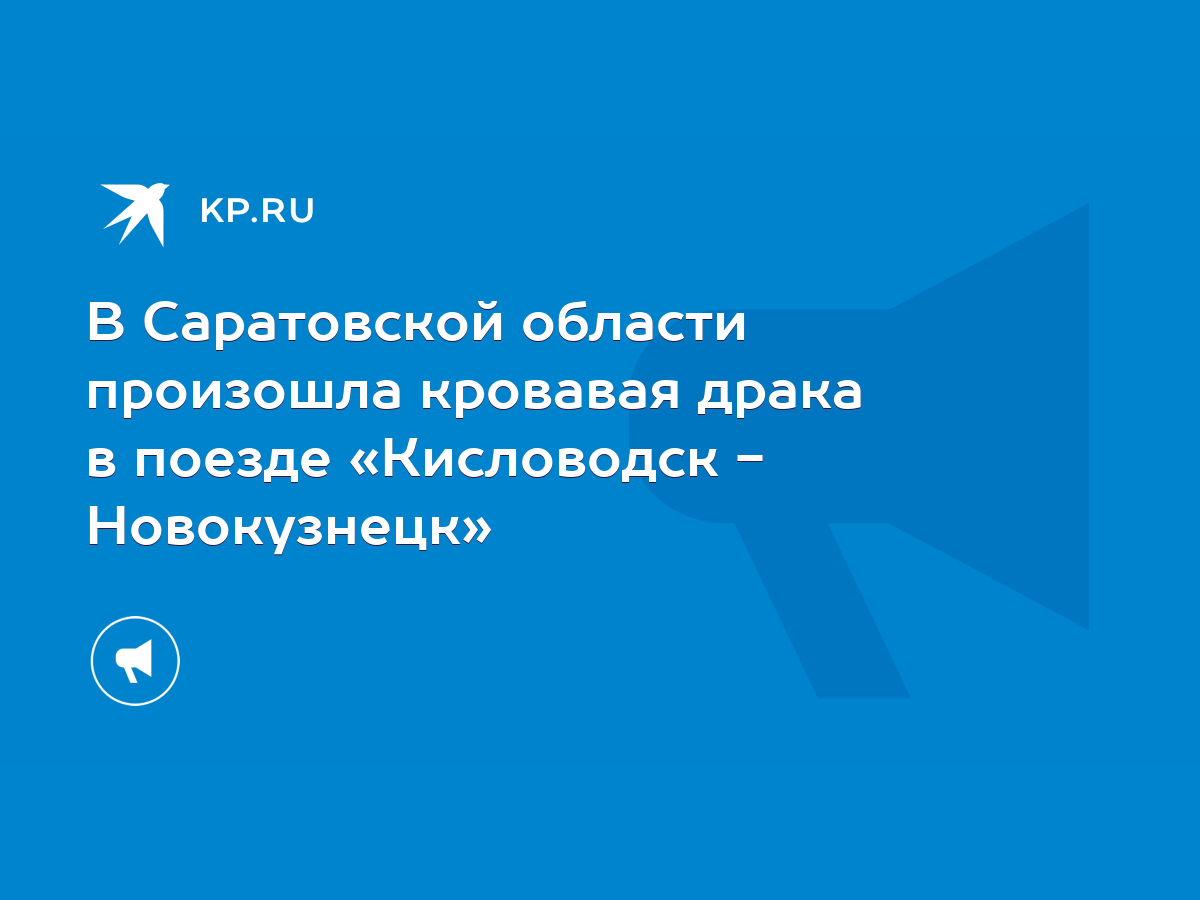 В Саратовской области произошла кровавая драка в поезде «Кисловодск -  Новокузнецк» - KP.RU