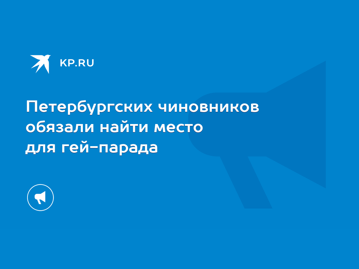 Петербургских чиновников обязали найти место для гей-парада - KP.RU