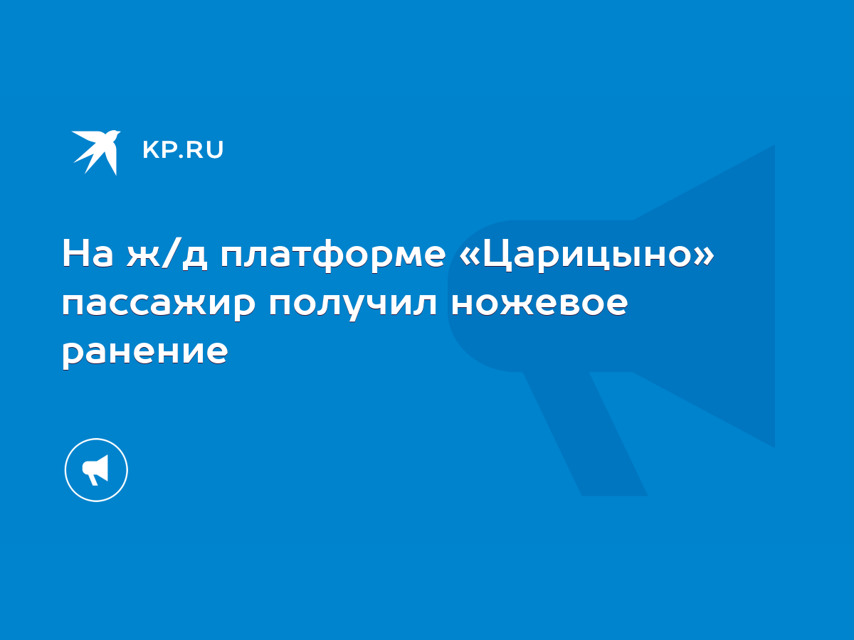 На ж/д платформе «Царицыно» пассажир получил ножевое ранение - KP.RU