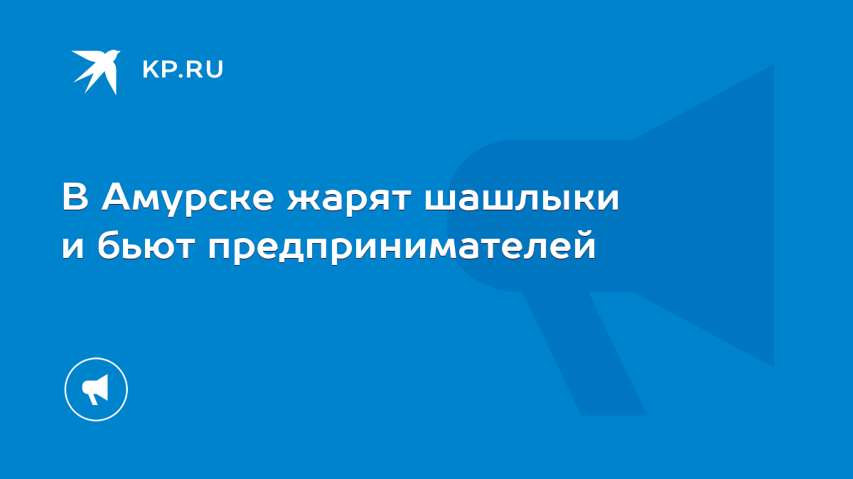 В Амурске жарят шашлыки и бьют предпринимателей - KP.RU