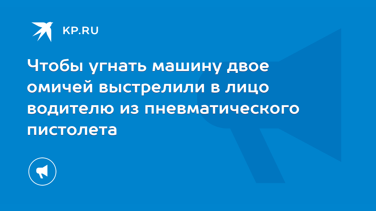 Чтобы угнать машину двое омичей выстрелили в лицо водителю из  пневматического пистолета - KP.RU