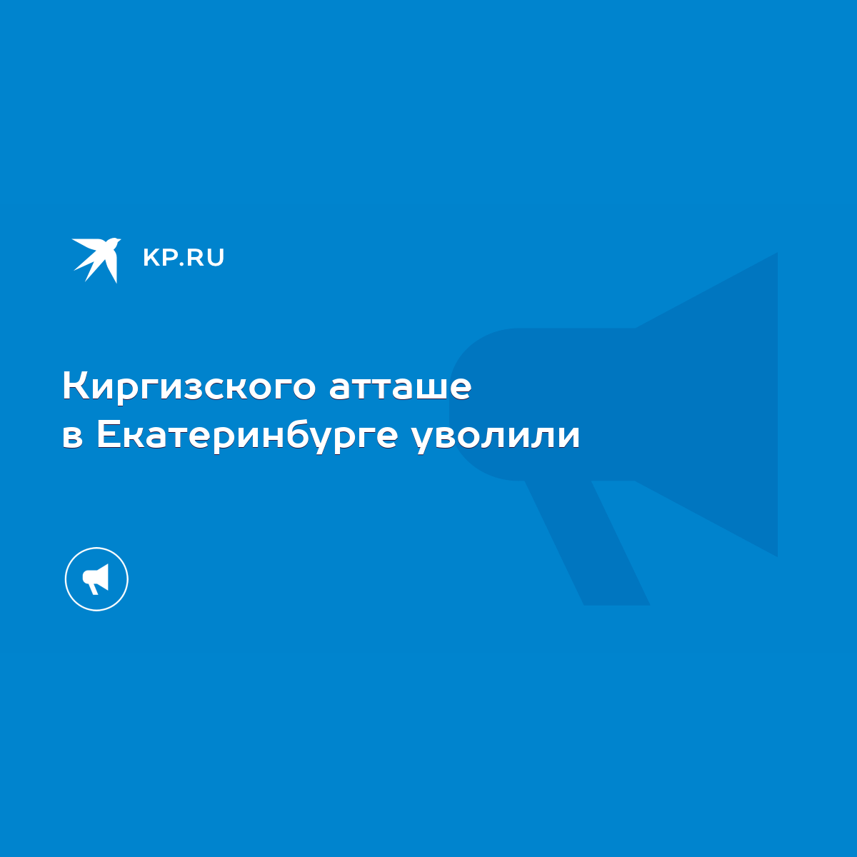 Киргизского атташе в Екатеринбурге уволили - KP.RU