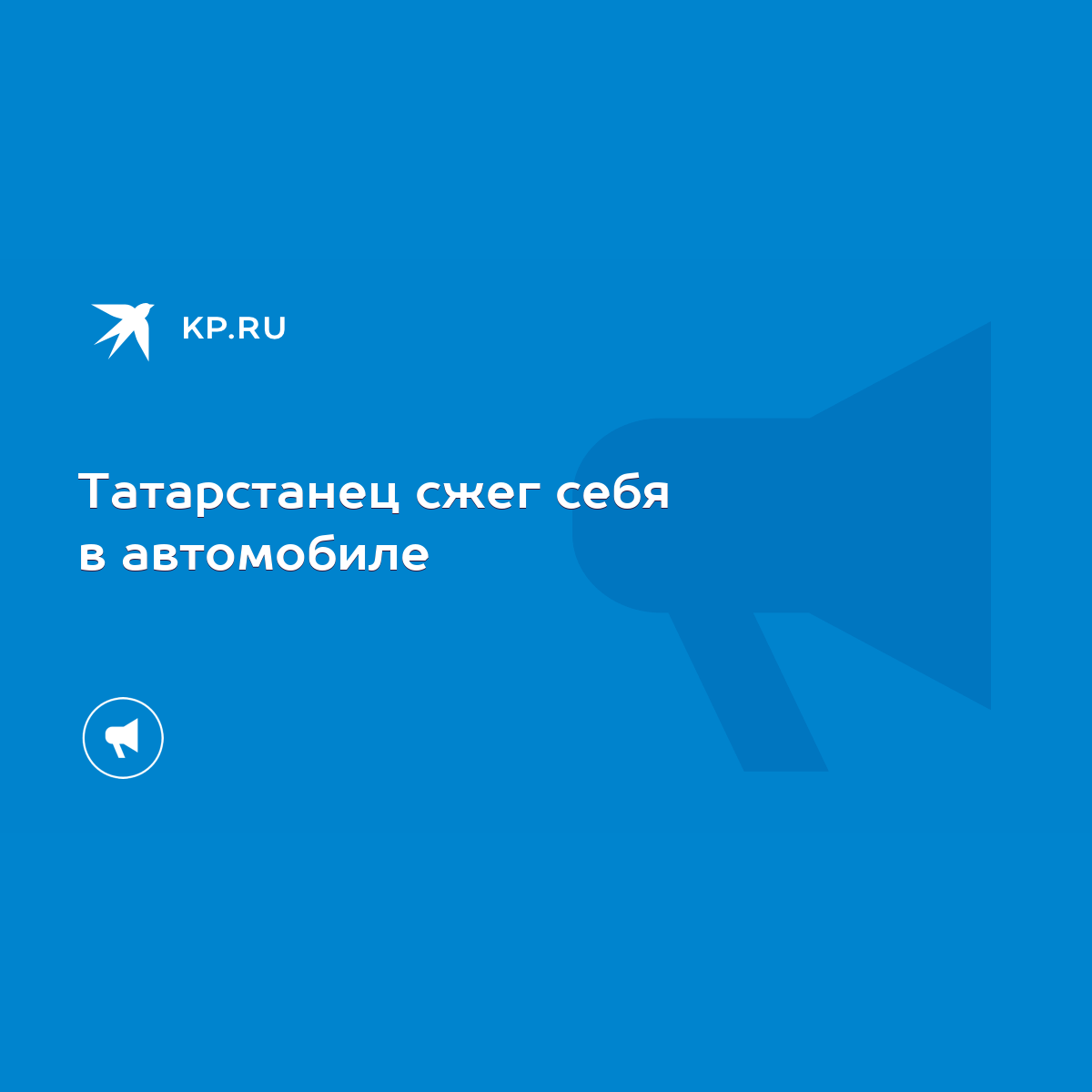 Татарстанец сжег себя в автомобиле - KP.RU