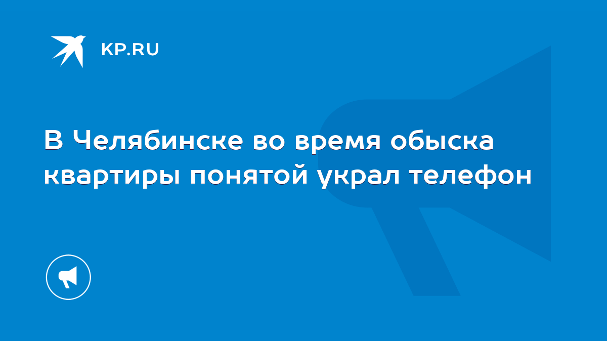 В Челябинске во время обыска квартиры понятой украл телефон - KP.RU