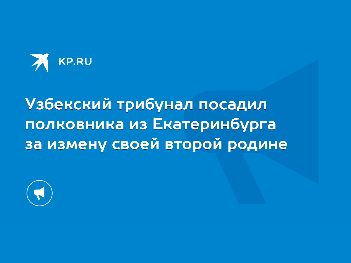 Узбекский трибунал посадил полковника из Екатеринбурга за измену своей  второй родине - KP.RU