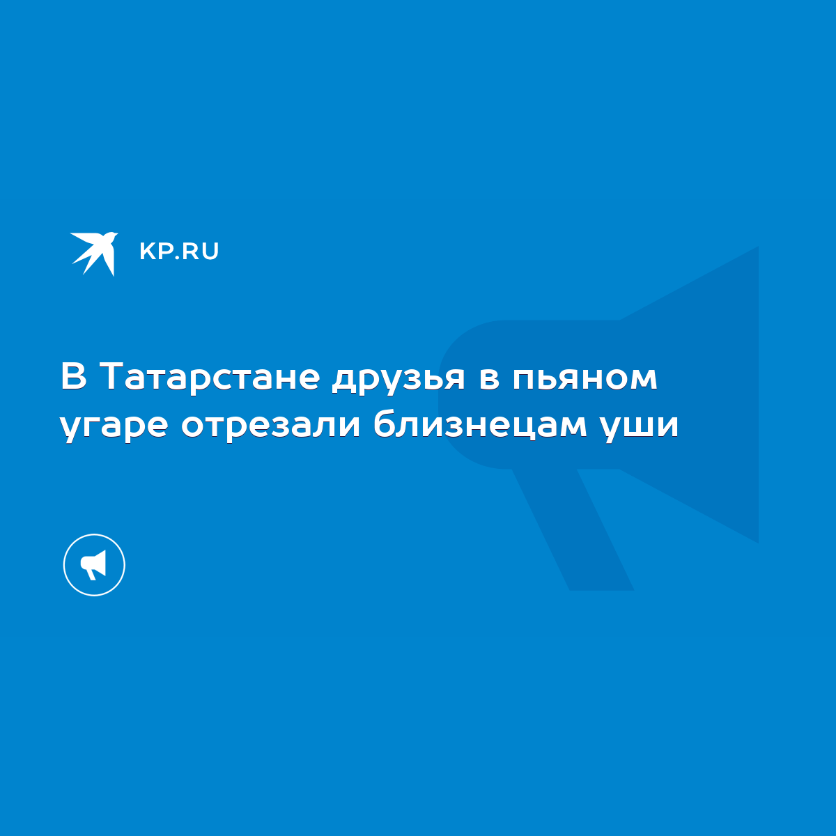 В Татарстане друзья в пьяном угаре отрезали близнецам уши - KP.RU