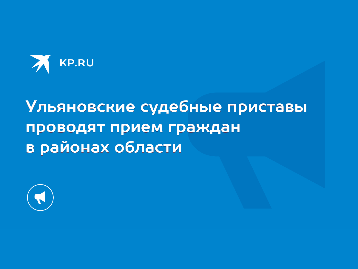 Ульяновские судебные приставы проводят прием граждан в районах области -  KP.RU