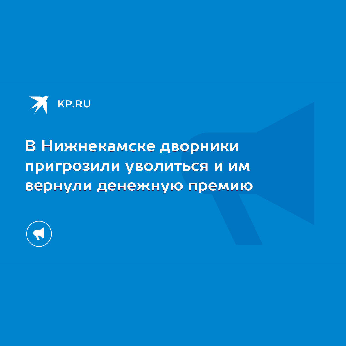 В Нижнекамске дворники пригрозили уволиться и им вернули денежную премию -  KP.RU