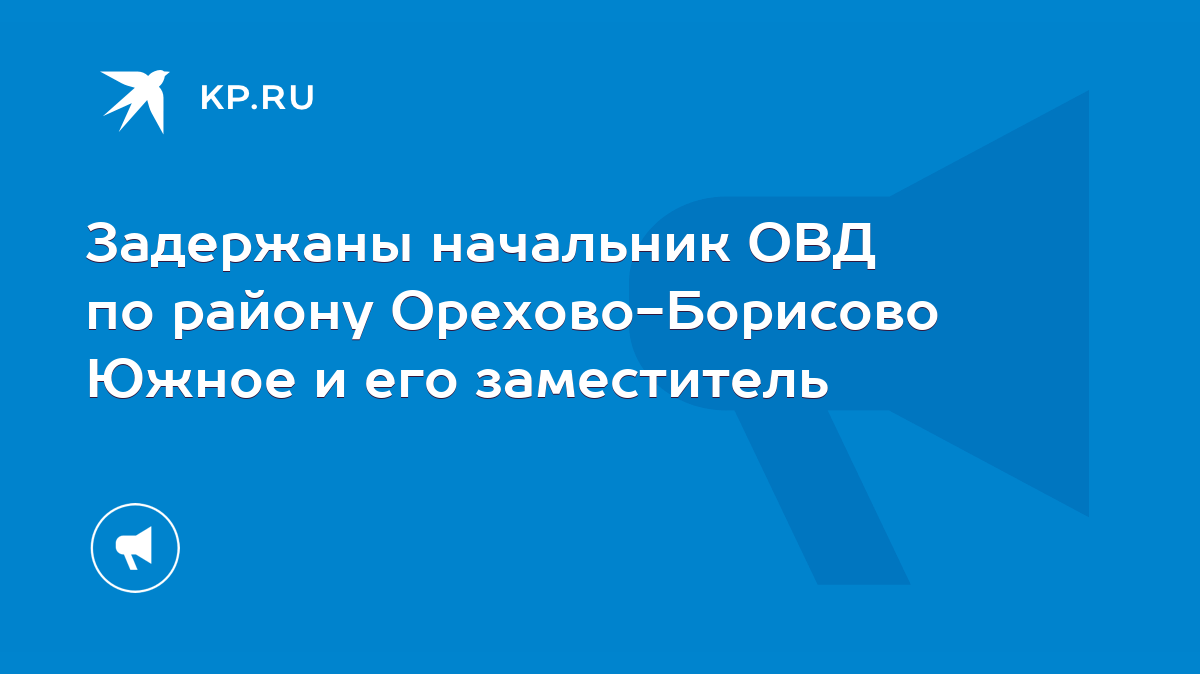 Задержаны начальник ОВД по району Орехово-Борисово Южное и его заместитель  - KP.RU