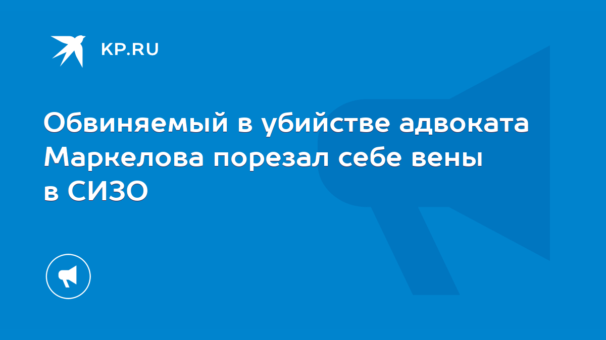 Обвиняемый в убийстве адвоката Маркелова порезал себе вены в СИЗО - KP.RU