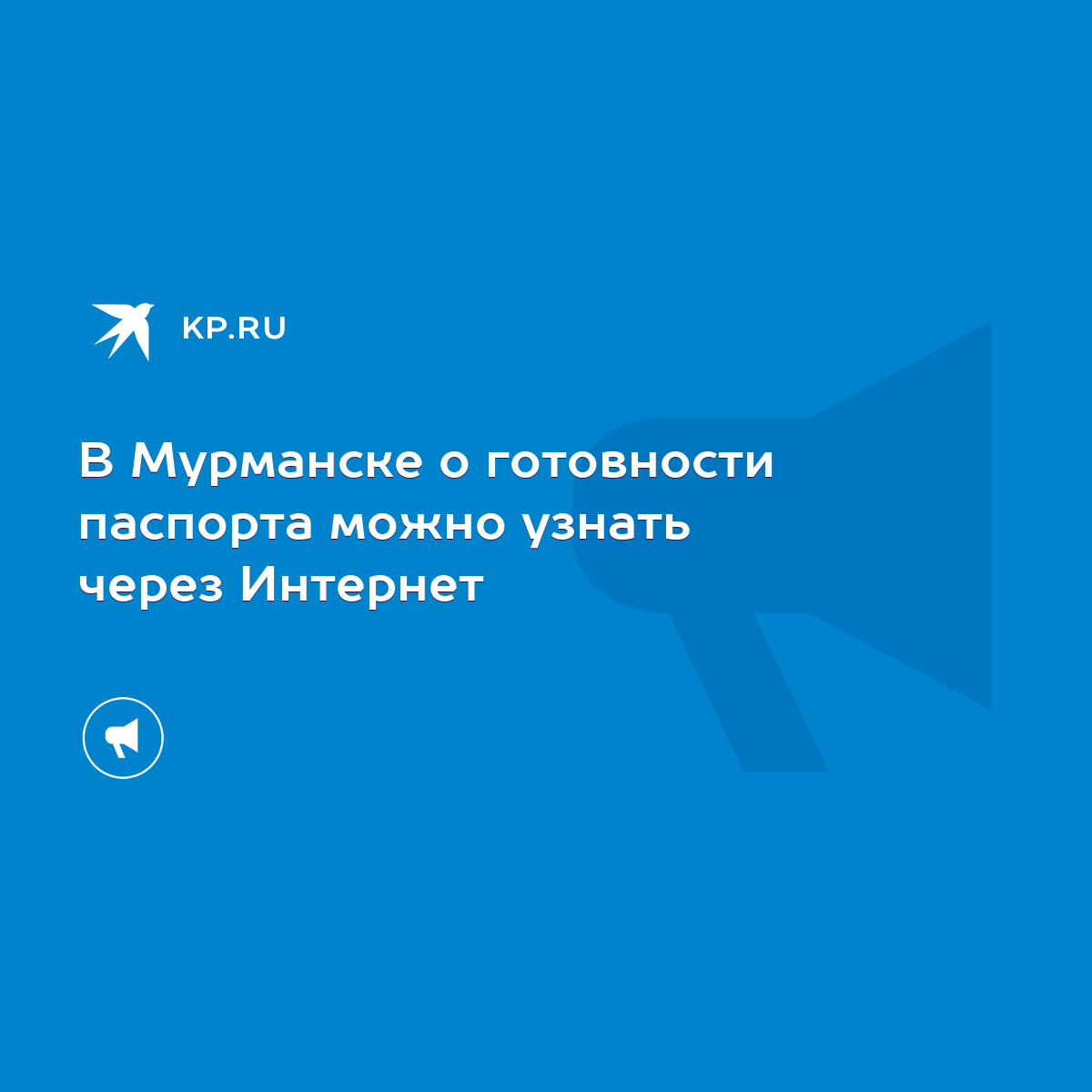 В Мурманске о готовности паспорта можно узнать через Интернет - KP.RU