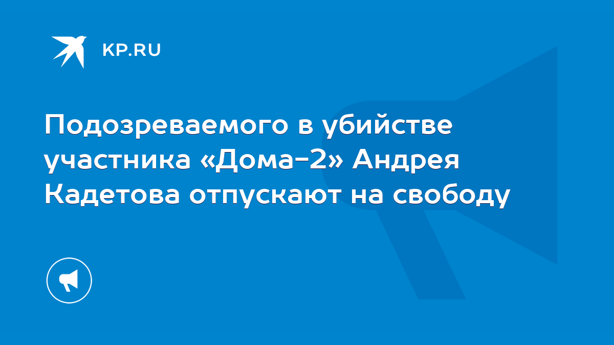 Подозреваемого в убийстве участника «Дома-2» Андрея Кадетова отпускают на  свободу - KP.RU