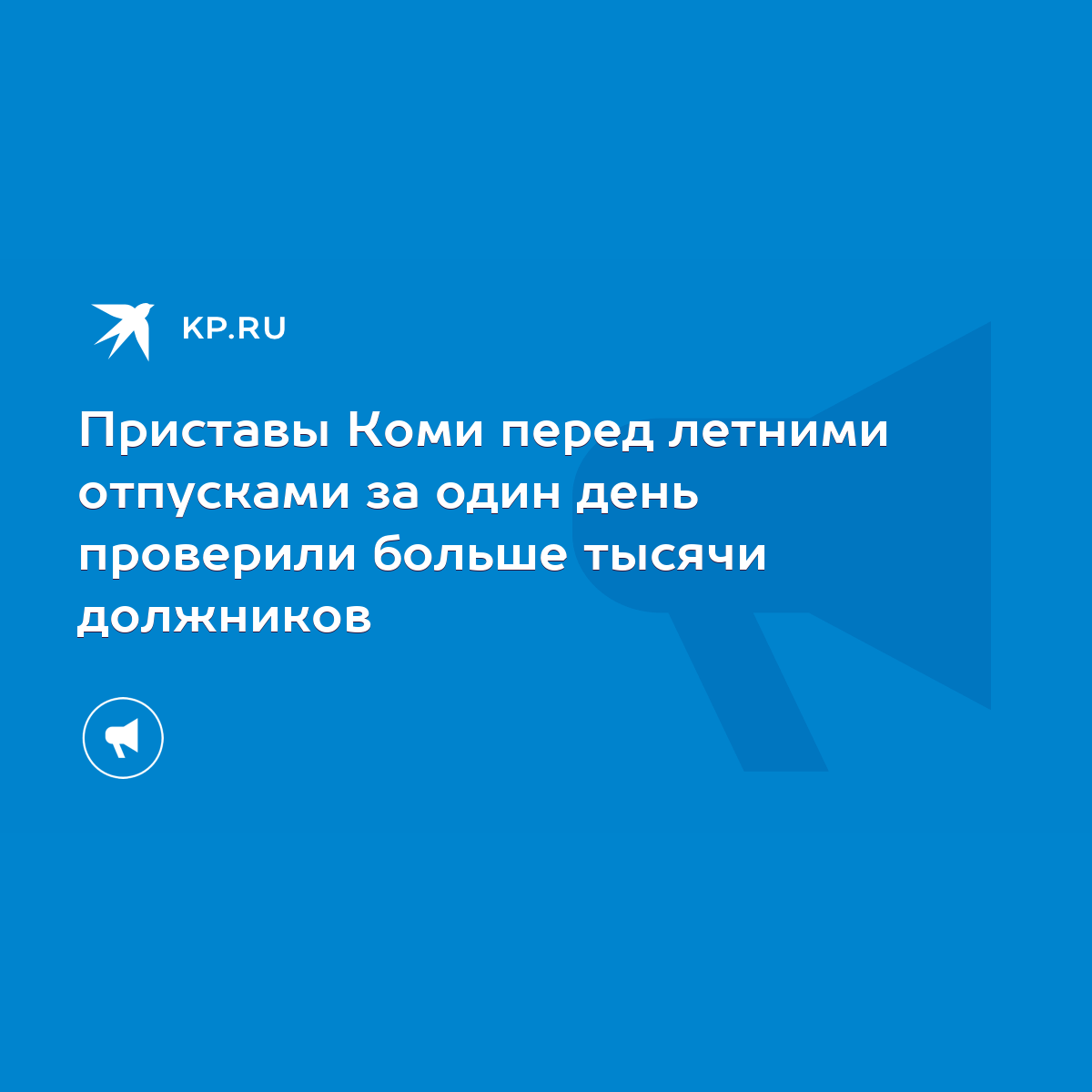 Приставы Коми перед летними отпусками за один день проверили больше тысячи  должников - KP.RU