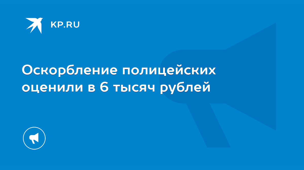 Оскорбление полицейских оценили в 6 тысяч рублей - KP.RU