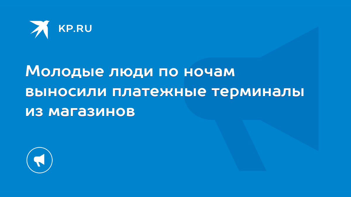 Молодые люди по ночам выносили платежные терминалы из магазинов - KP.RU