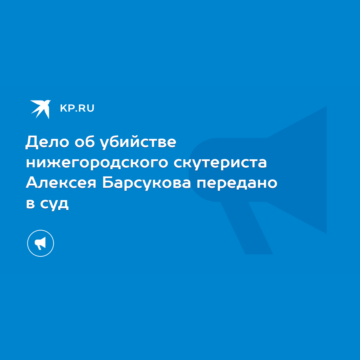 Дело об убийстве нижегородского скутериста Алексея Барсукова передано в суд  - KP.RU