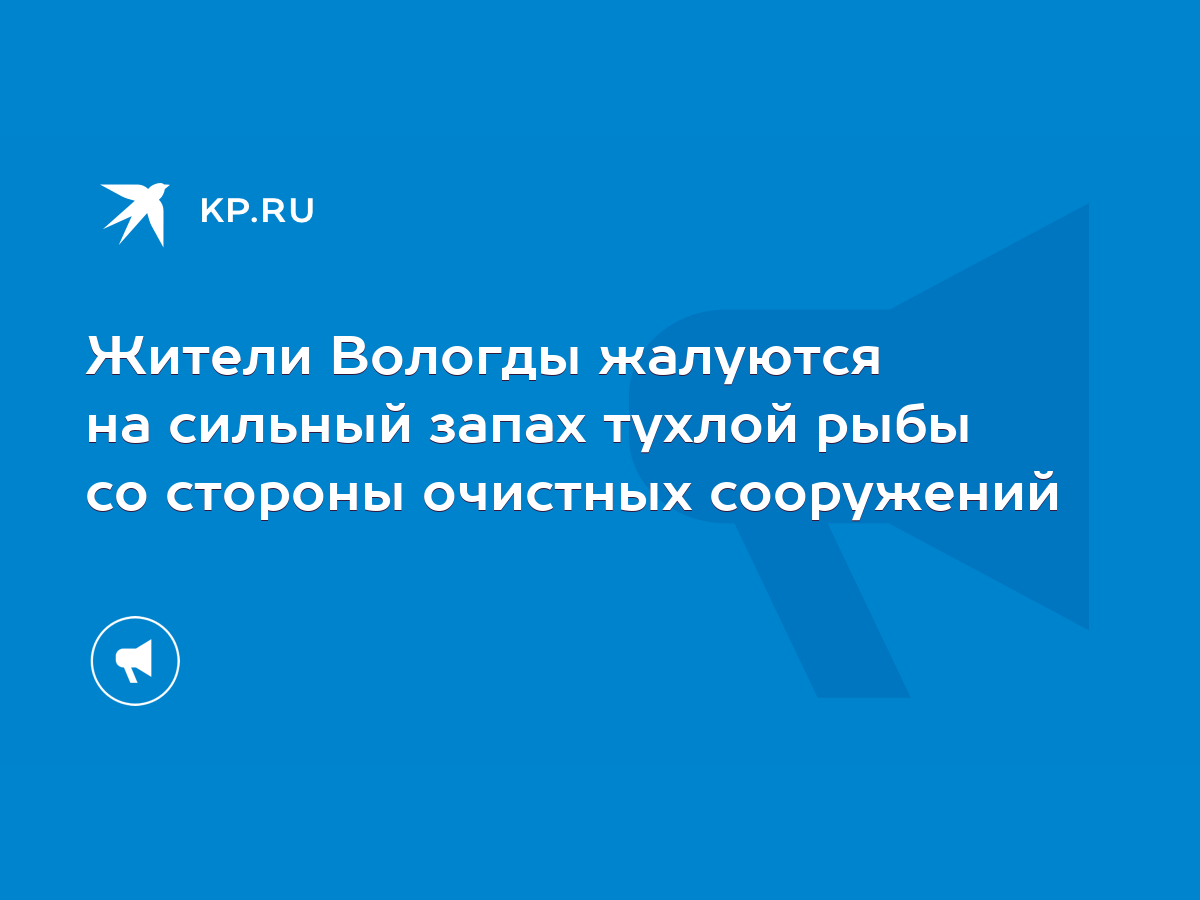 Жители Вологды жалуются на сильный запах тухлой рыбы со стороны очистных  сооружений - KP.RU