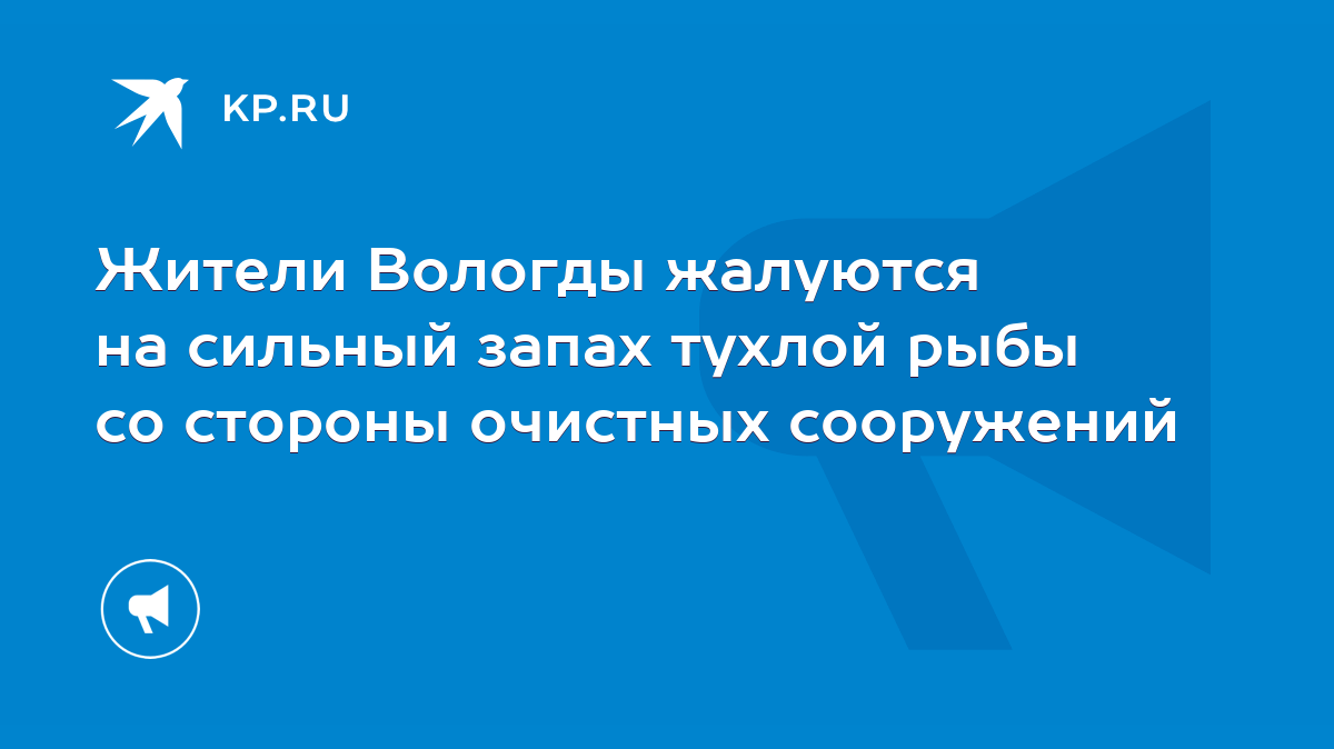 Жители Вологды жалуются на сильный запах тухлой рыбы со стороны очистных  сооружений - KP.RU