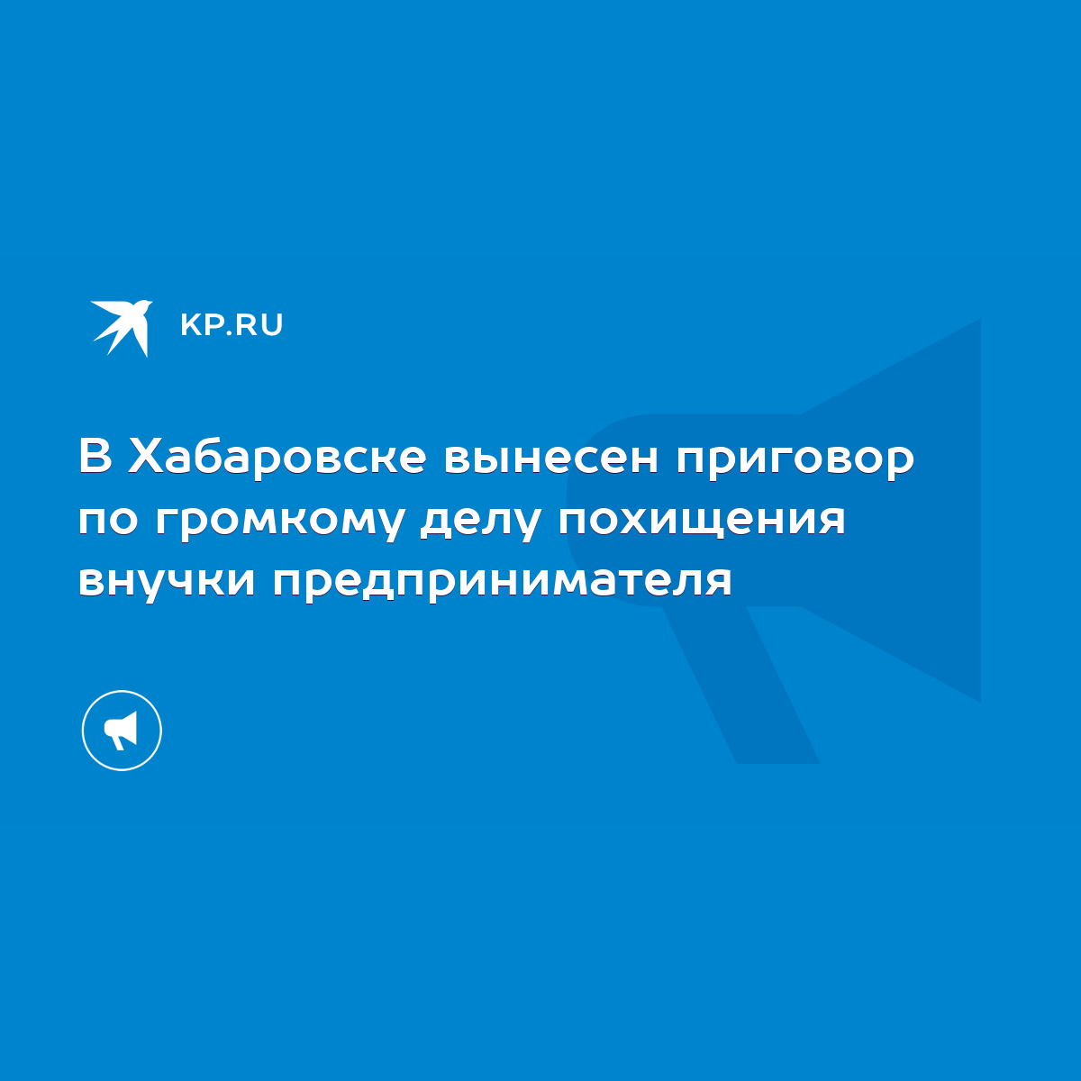 В Хабаровске вынесен приговор по громкому делу похищения внучки  предпринимателя - KP.RU