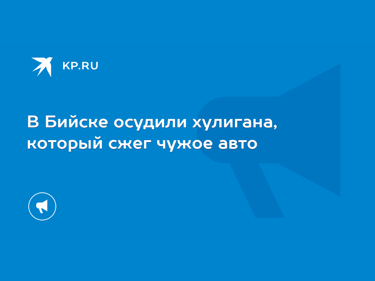 В Бийске осудили хулигана, который сжег чужое авто - KP.RU