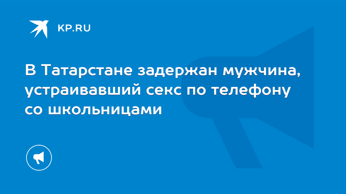 В Татарстане задержан мужчина, устраивавший секс по телефону со школьницами  - KP.RU