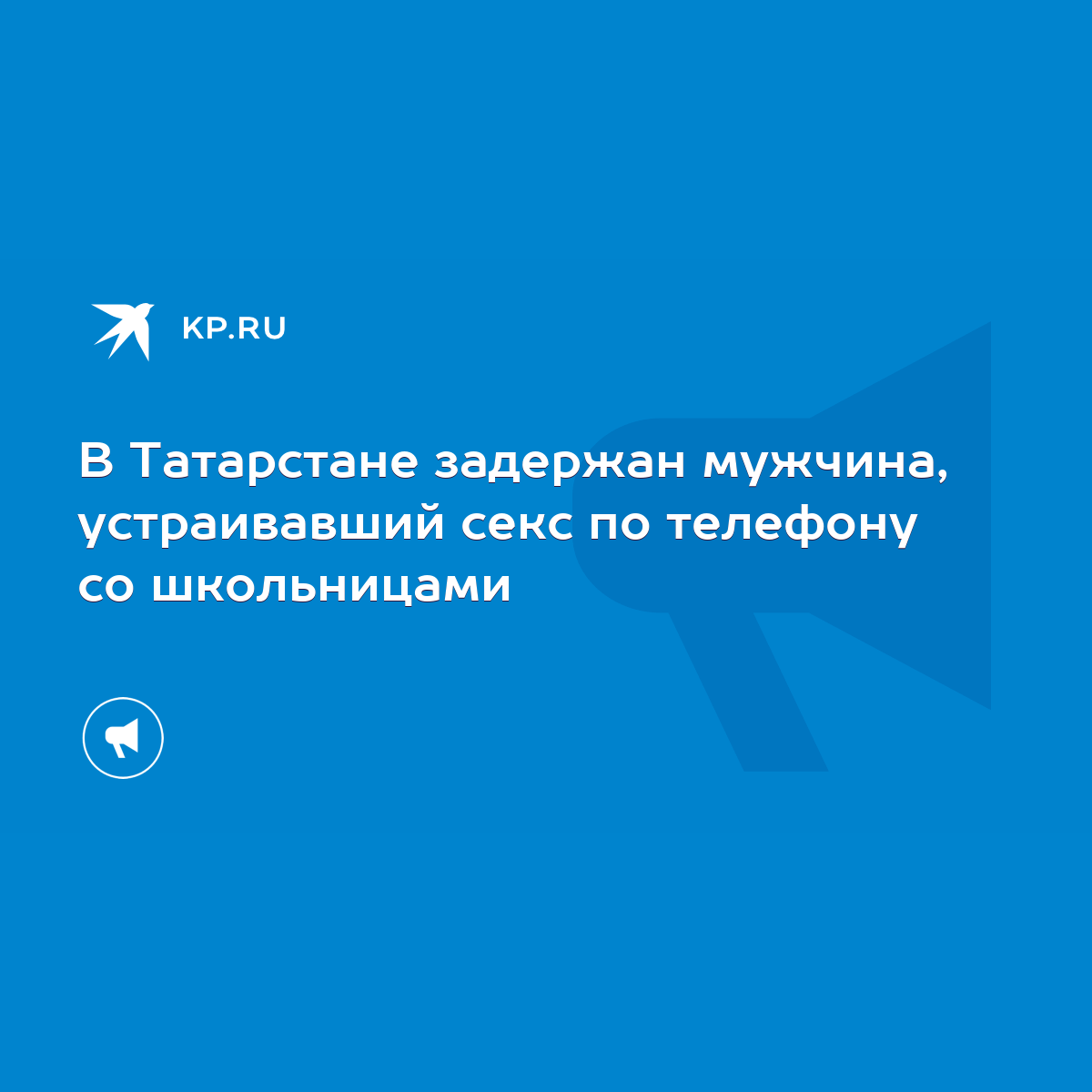 В Татарстане задержан мужчина, устраивавший секс по телефону со школьницами  - KP.RU