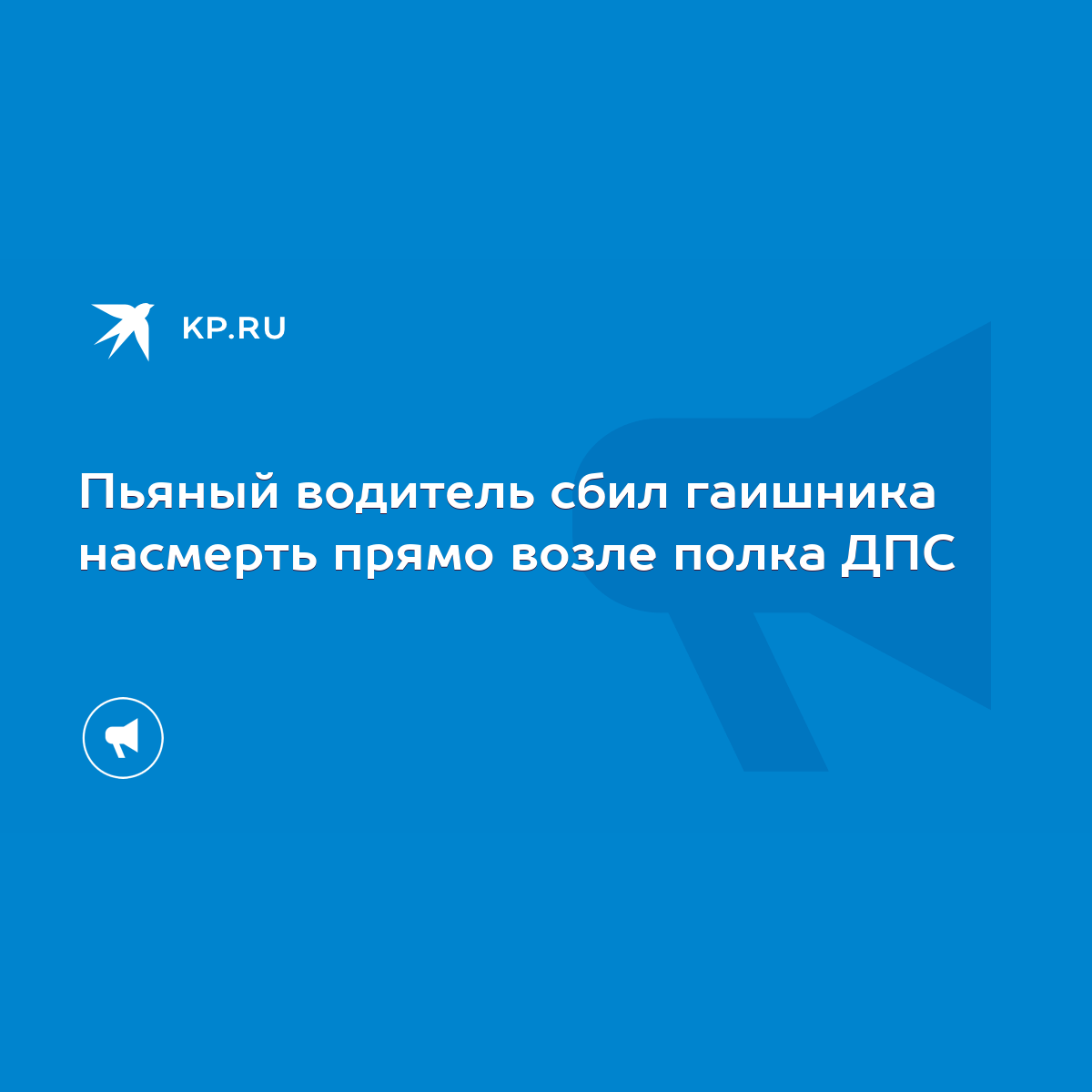 Пьяный водитель сбил гаишника насмерть прямо возле полка ДПС - KP.RU