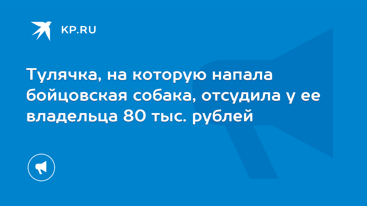 Тулячка, на которую напала бойцовская собака, отсудила у ее владельца 80  тыс. рублей - KP.RU