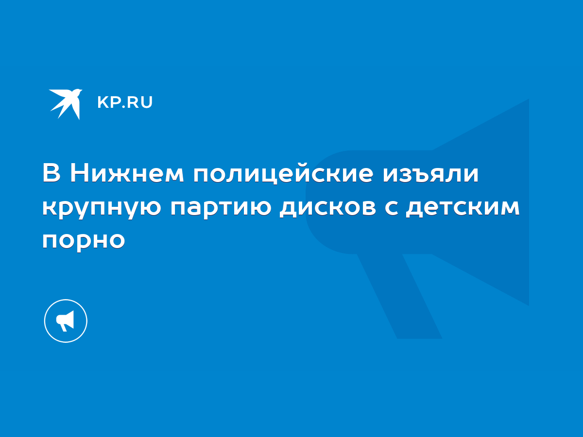 В Нижнем полицейские изъяли крупную партию дисков с детским порно - KP.RU